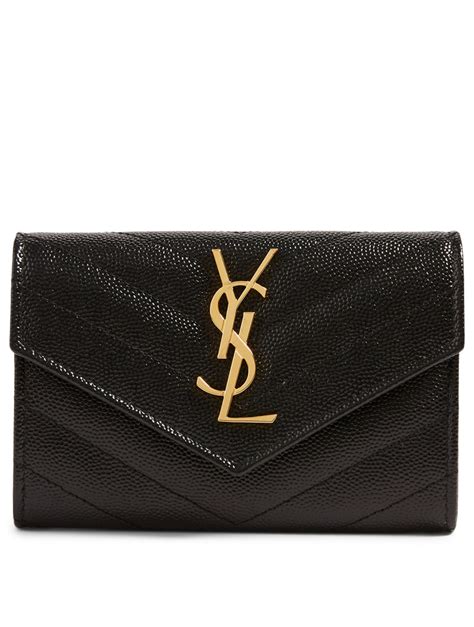 yves saint laurent leather wallet|ysl monogram wallet price.